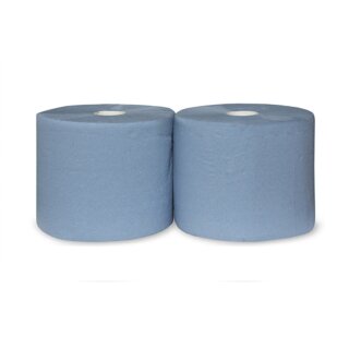 Putzrollen, blau, 2-lagig, 22 cm breit, 1000 Abrisse - 2...