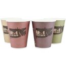 Kaffeebecher, "Love Nature", mehrfarbig, BIO-PLA-Innenbeschichtung, kompostierbar, "Coffee to go" - 200 ml / 8oz - 1000 Stück