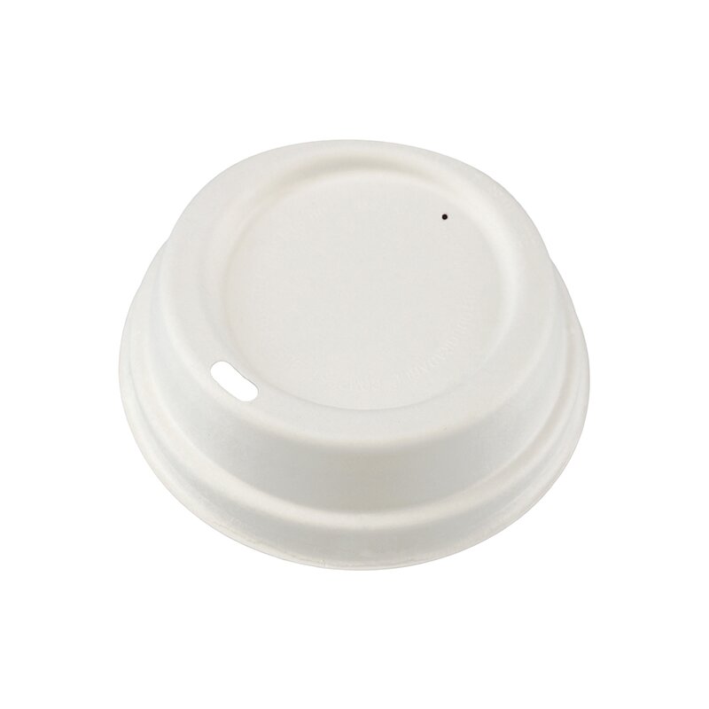Kaffeebecher-Deckel, weiß, BIO-Bagasse - Größe wählbar