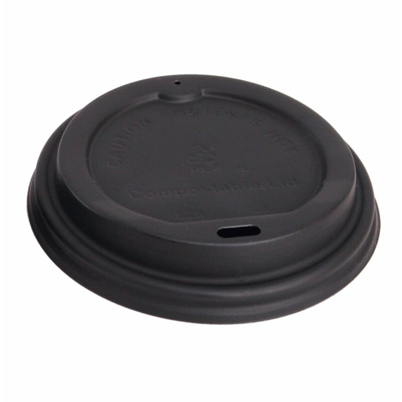 Kaffeebecher-Deckel, schwarz, BIO-CPLA - Größe wählbar