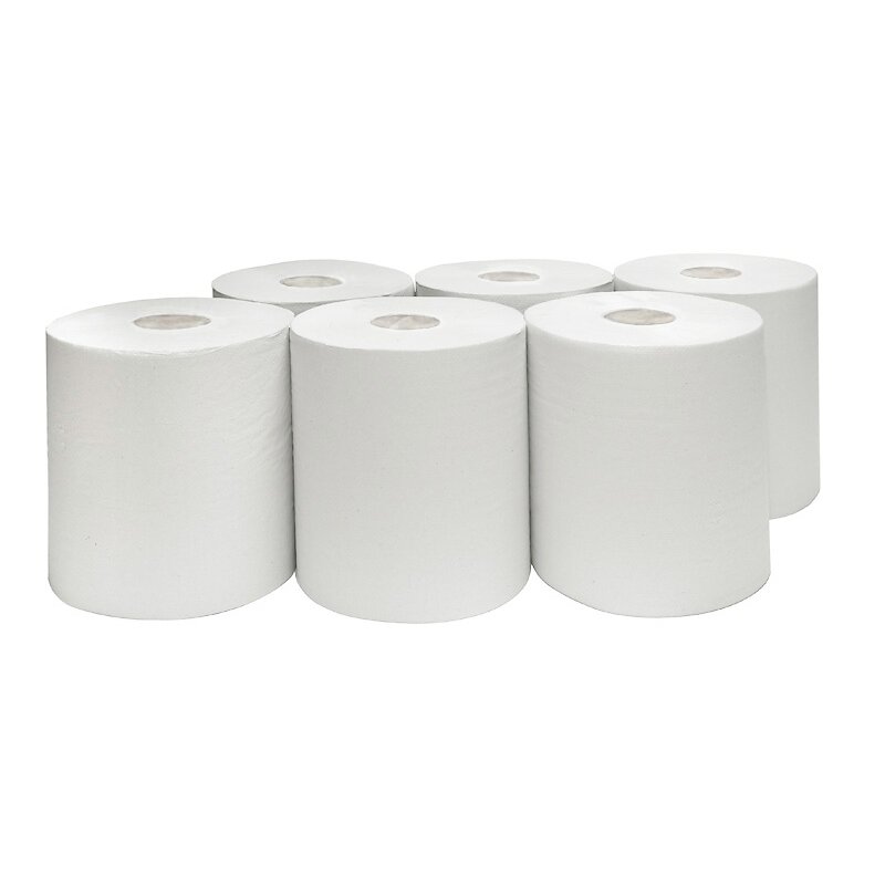 Euterpapier, weiß, Zellulose, Innenabrollung, 1-lagig, 20 x 20 cm, 140 m - 6 Rollen