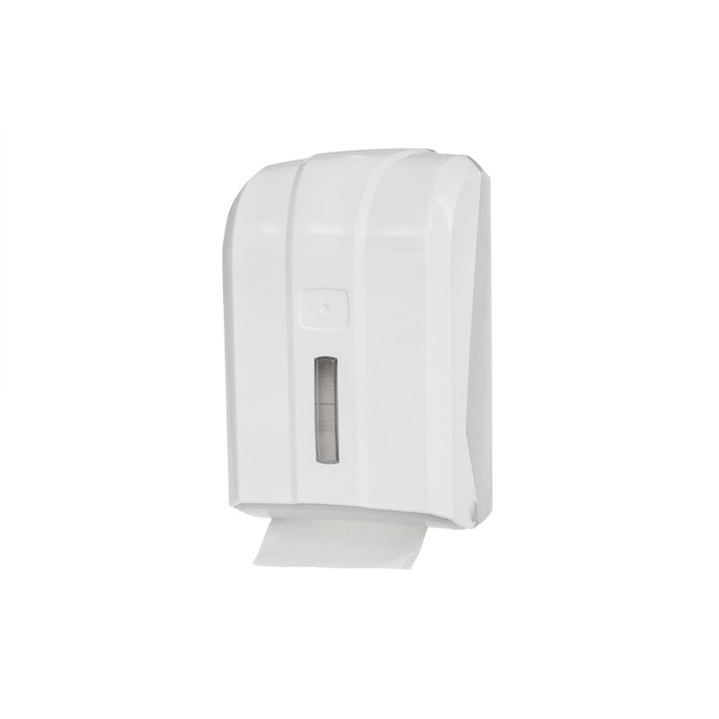 Toilettenpapier-Spender, für Einzelblatt-Faltpapier, weiß - abschließbar