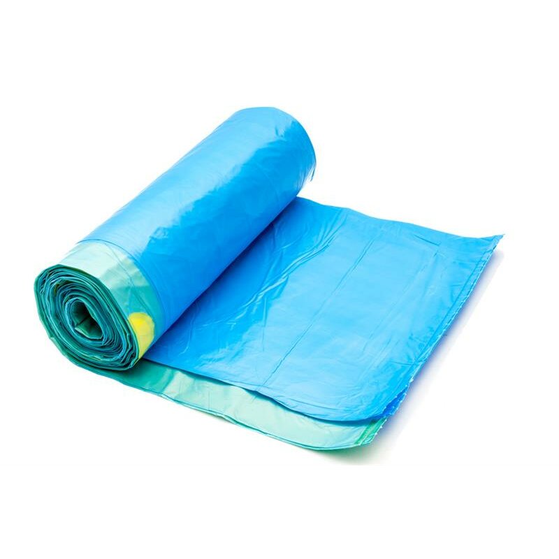LDPE-Abfallsäcke / Kehrichtsäcke mit Zugband, blau, 40 my, 70 x 110 cm - 120 Liter - 25 Beutel