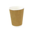 Kaffeebecher, geriffelt, doppelwandig, braun,...