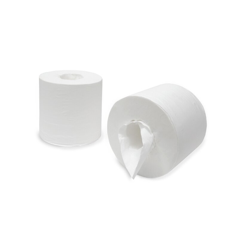 Toiletten-Großrolle, Innenabrollung, Ø 15 cm, 2-lagig, Zellstoff, hochweiß, geeignet für Lotus SmartOne Mini - 12 Rollen
